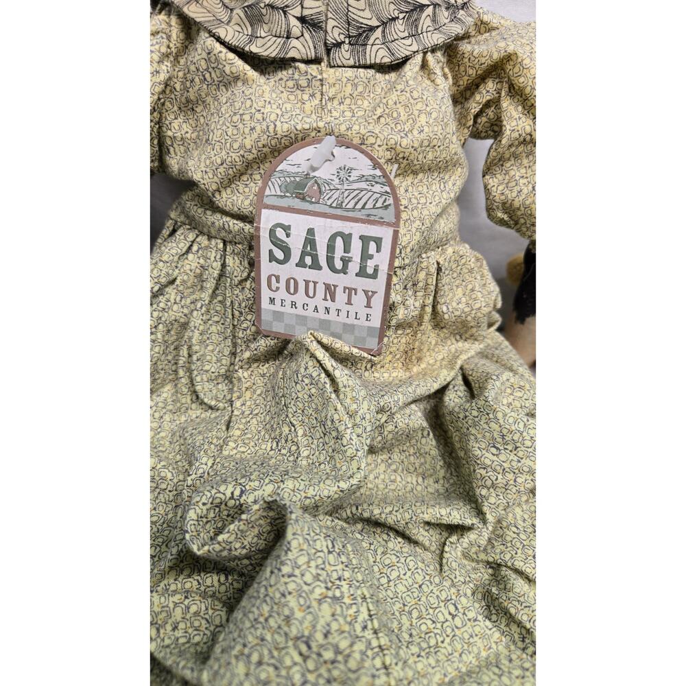 Sage County Mercantile Cat & Chicken Dolls Cloth Shelf Sitters Set Of 2 - Picture 6 of 13